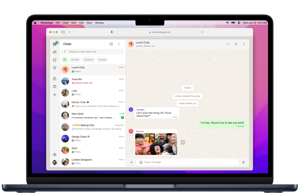 WhatsApp 中文版 聊天界面